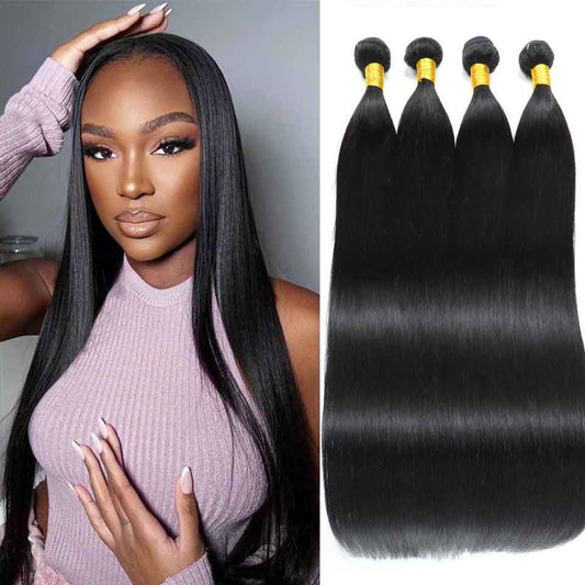 4 Bundles 10A natural straight Raw Hair Extension Bundle