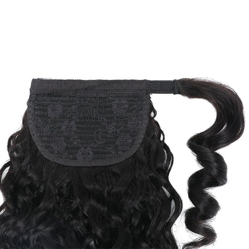 Unprocessed Hair Ponytail Body Water Deep Wave Ponytail Hair Extensions Kinky Straight Jerry Curly