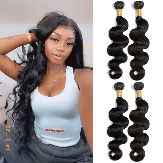 4 Bundles 10A natural body wave Raw Hair Extension Bundle