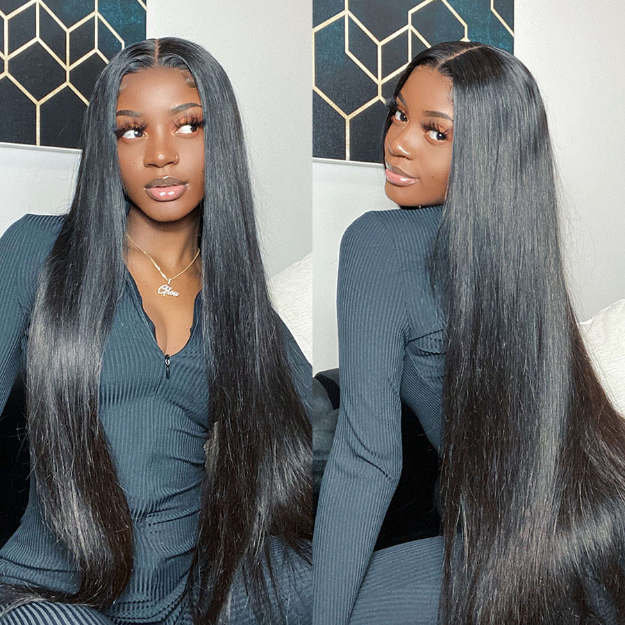 13x6 NATURE straight Lace Frontal Wig 100% Human Hair Virgin Hair