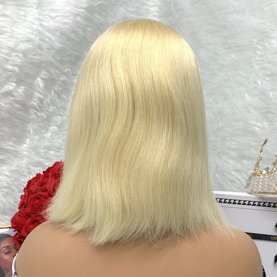 13x4  Transparent Peruvian Hair Wig Virgin Colored Bob Lace Front Wig Hair