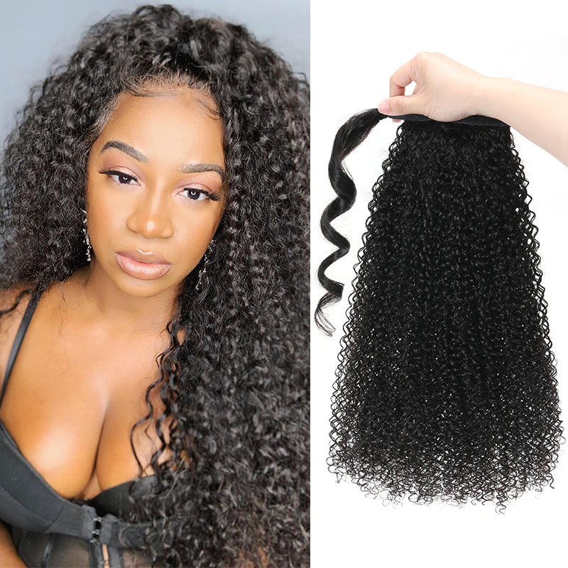 Unprocessed Hair Ponytail Body Water Deep Wave Ponytail Hair Extensions Kinky Straight Jerry Curly