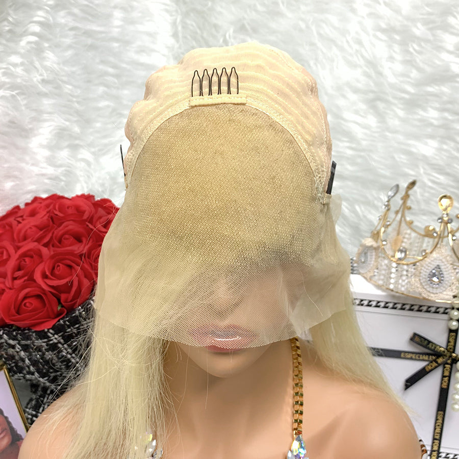 Blonde #613 Human Hair Frontal Lace Bob Wig