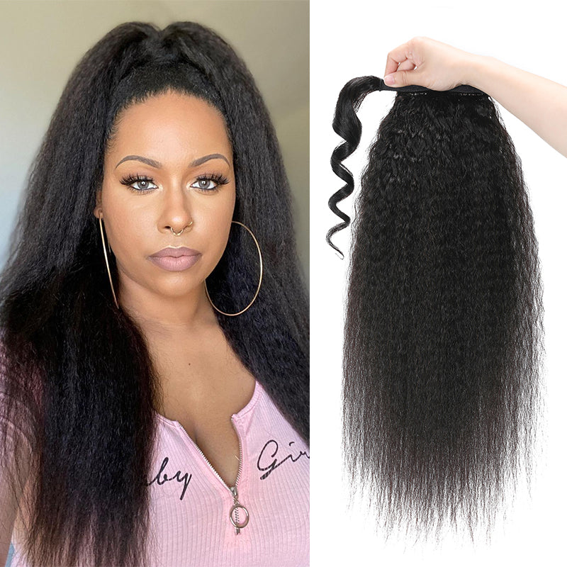 Unprocessed Hair Ponytail Body Water Deep Wave Ponytail Hair Extensions Kinky Straight Jerry Curly