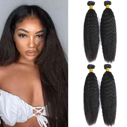 4 Bundles 11A natural kinky straight Raw Hair Extension Bundle