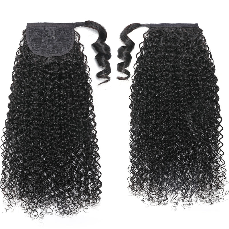 Unprocessed Hair Ponytail Body Water Deep Wave Ponytail Hair Extensions Kinky Straight Jerry Curly