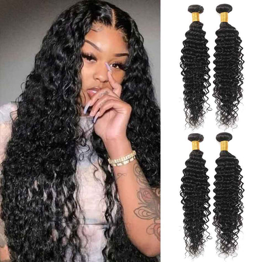 4 Bundles 12A natural deep wave Raw Hair Extension Bundle