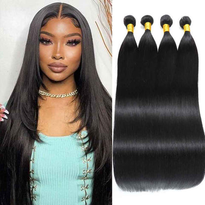 4 Bundles 12A natural straight Raw Hair Extension Bundle