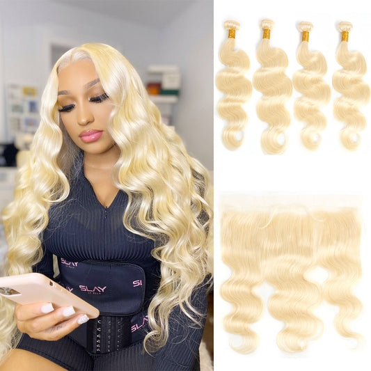 4 Bundles  #613 Body Wave Hair With 13x4 Lace Frontal Hair