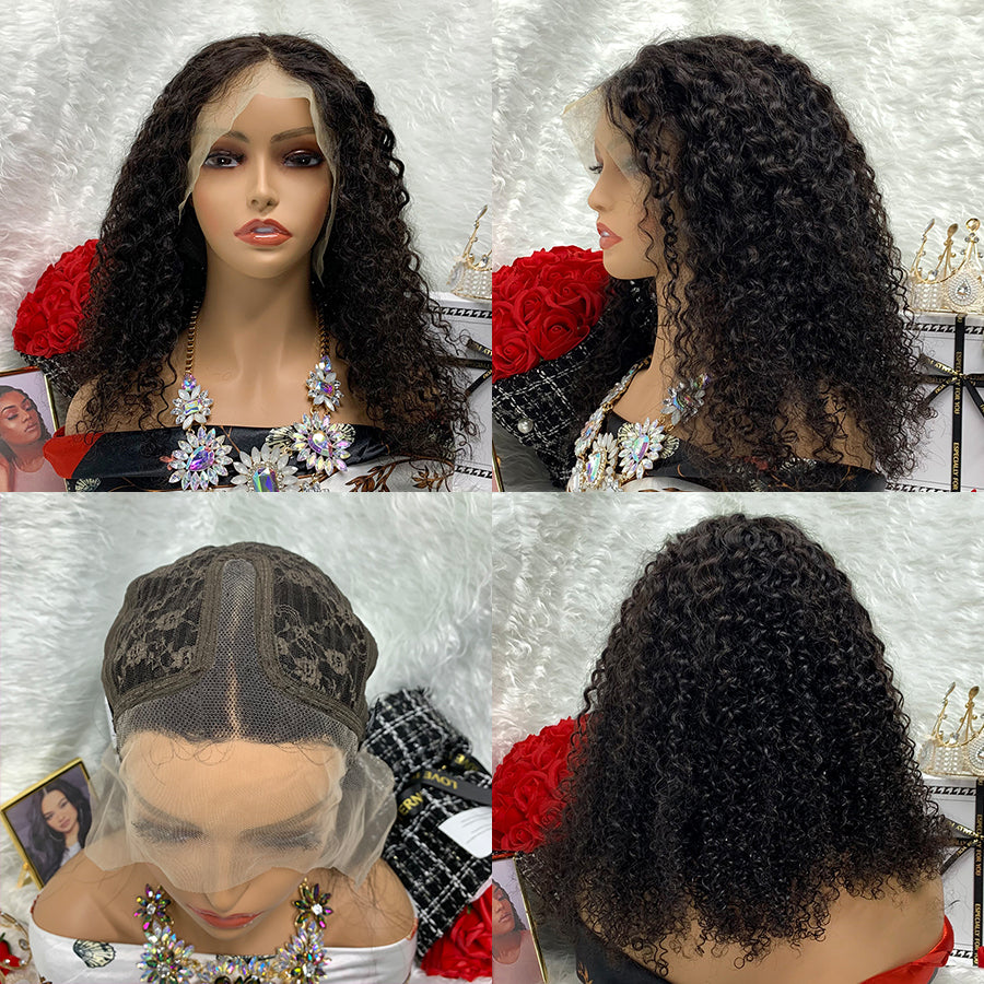 13x1 Jerry cruly T Part lace closure pixie wigs frontal peruvian original lace front wigs