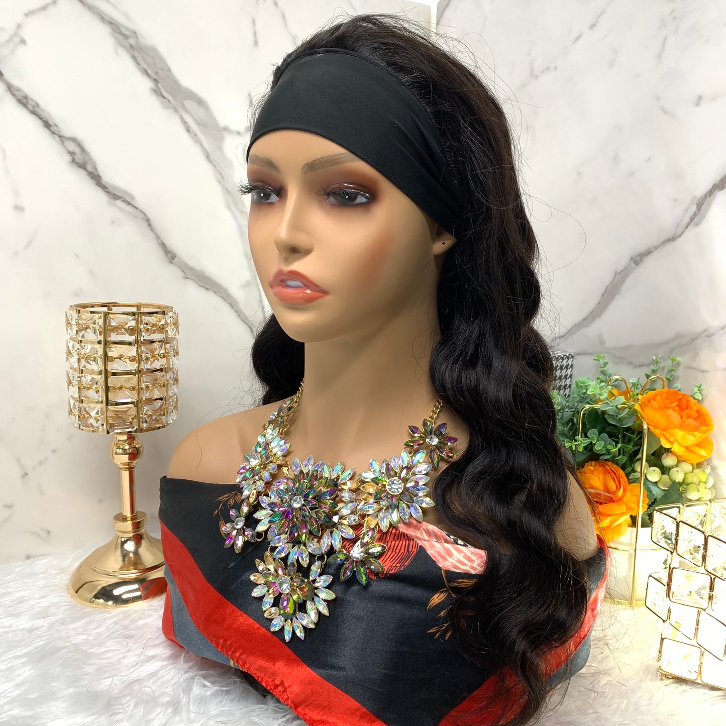 nature body wave Virgin Headband Wigs