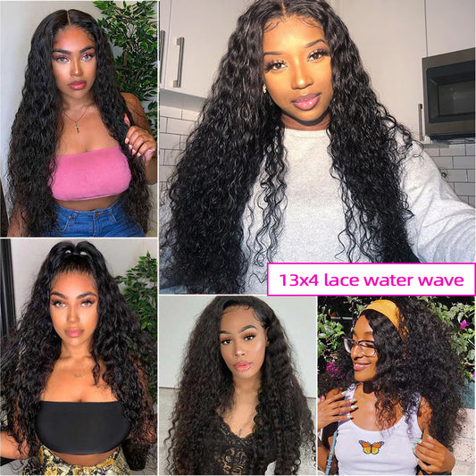 13x1 water wave T Part lace closure pixie wigs frontal peruvian original lace front wigs