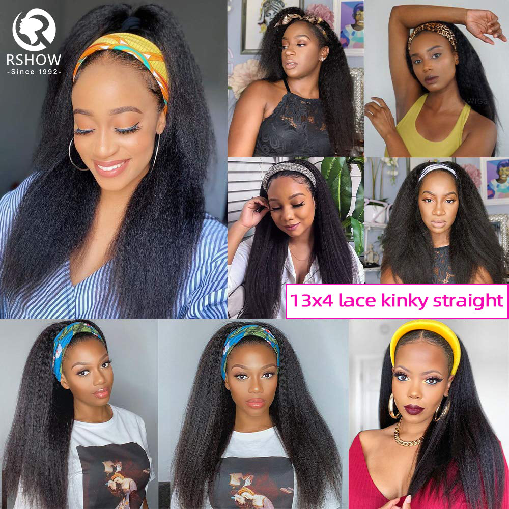 13*4  kinky straight Lace Frontal Wigs 100% Virgin Human Hair