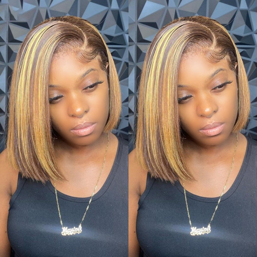 Sleek Highlights Glueless Closure Bob Wig