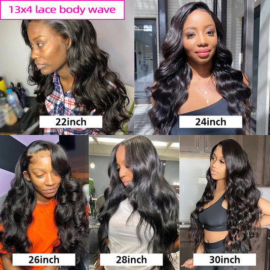 13*4  body Wave Lace Frontal Wigs 100% Virgin Human Hair