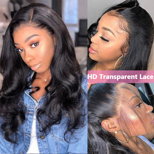 13*4  NATURE body wave Lace Front  Wigs 100% Virgin Human Hair