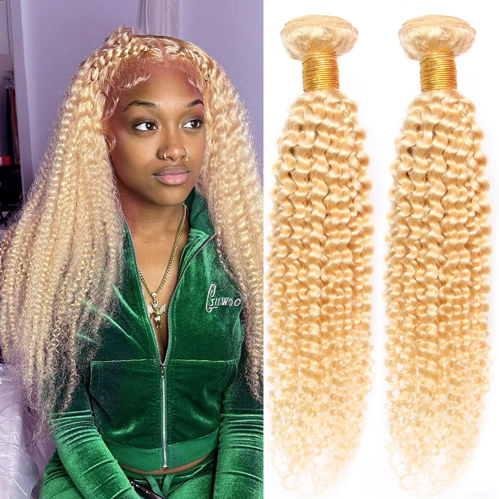 1 Bundle 10A kinky cruly Raw Hair Extension Bundle #613