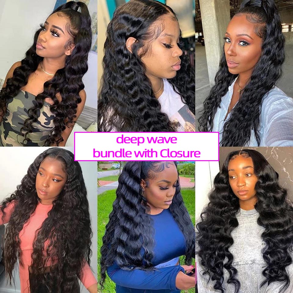 4*4 natrue deep wave Transparent Lace Closure