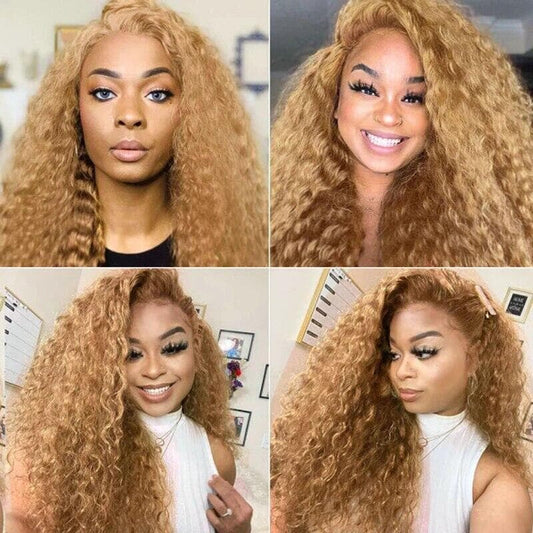 13*4  27 deep wave Lace Front  Wigs 100% Virgin Human Hair