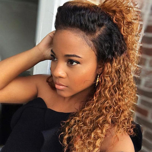 13x6 kinky cruly  1B-30 Lace Frontal Wig 100% Human Hair Virgin Hair
