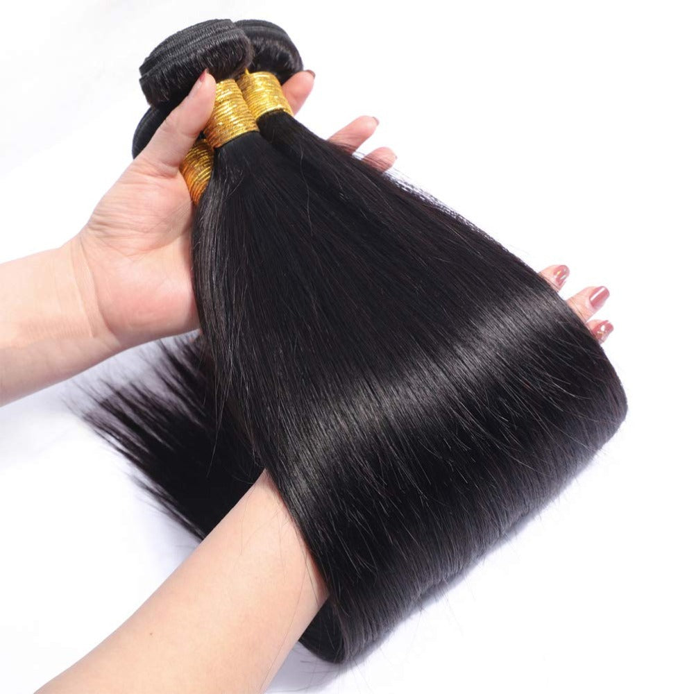 3 Bundles 12A natural straight Raw Hair Extension Bundle