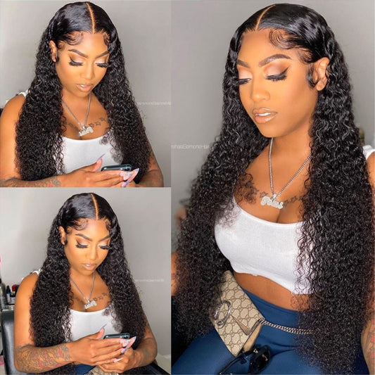 13*4  NATURE kinky cruly Lace Front  Wigs 100% Virgin Human Hair