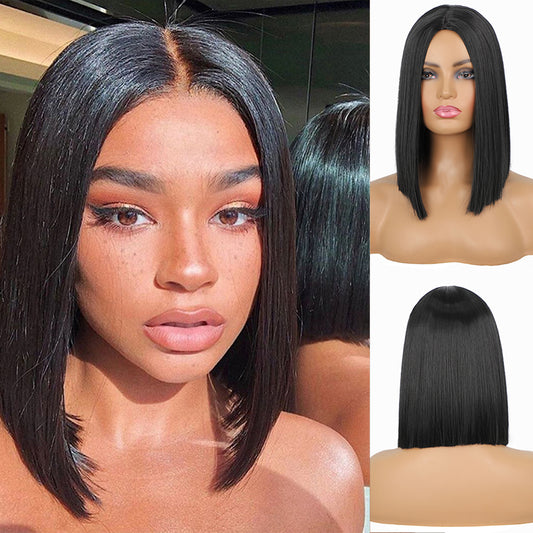 Smooth Blunt Cut 13x4 Lace Frontal Bob Wig | Silky Straight