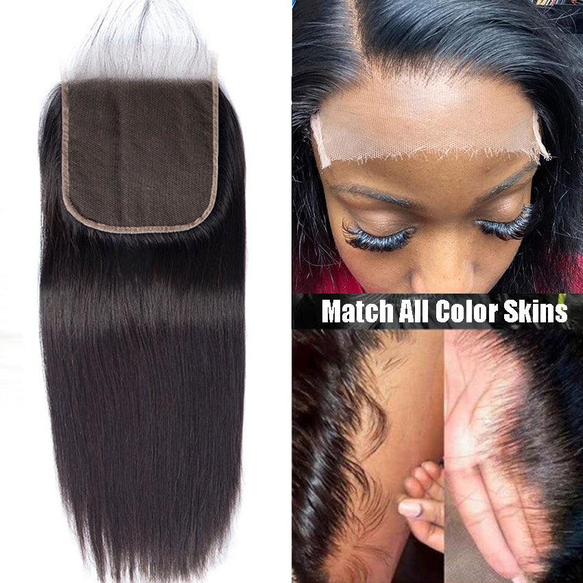 4*4 natrue straight Transparent Lace Closure