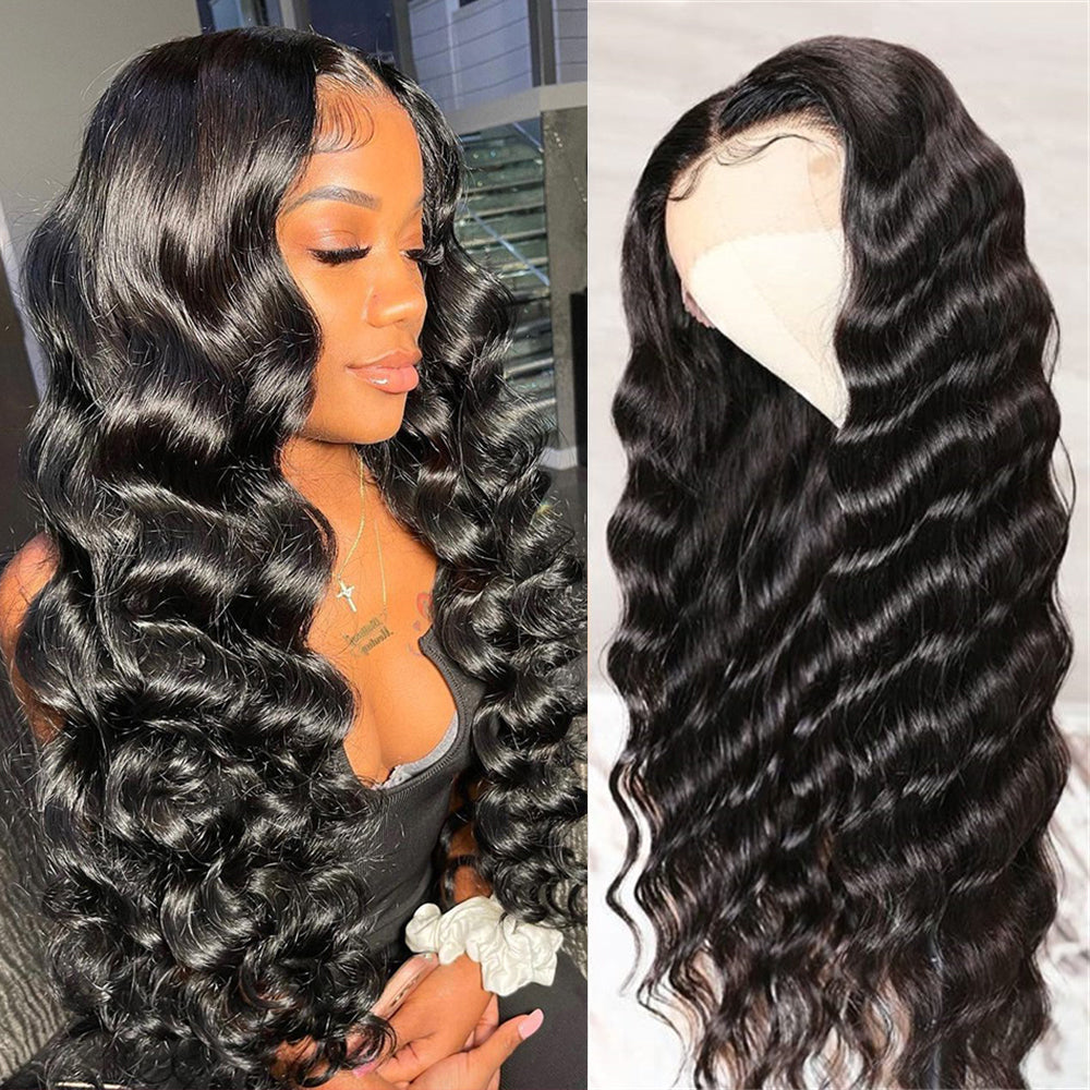 13x6 NATURE loose wave Lace Frontal Wig 100% Human Hair Virgin Hair