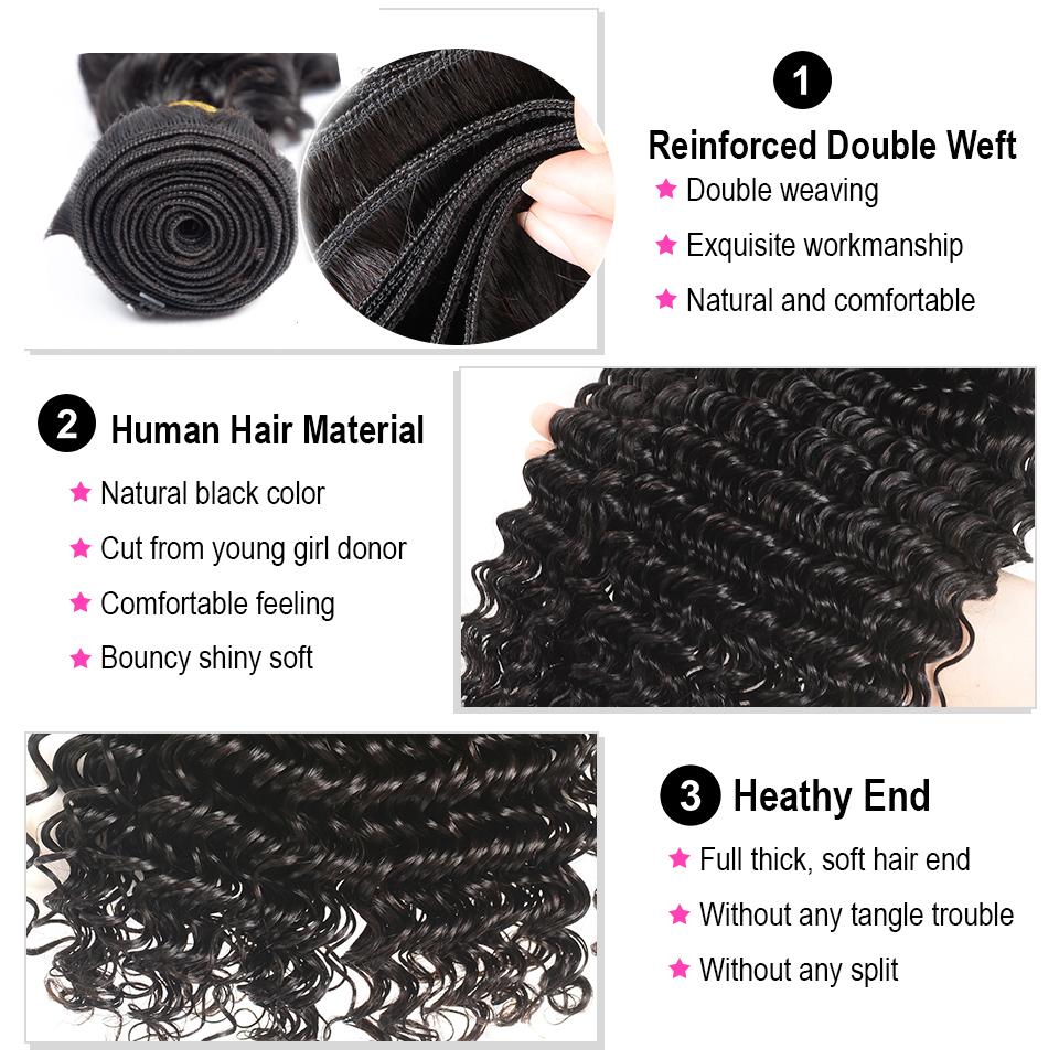 4 Bundles #natural water wave Hair With 13x4 Lace Closure Hair