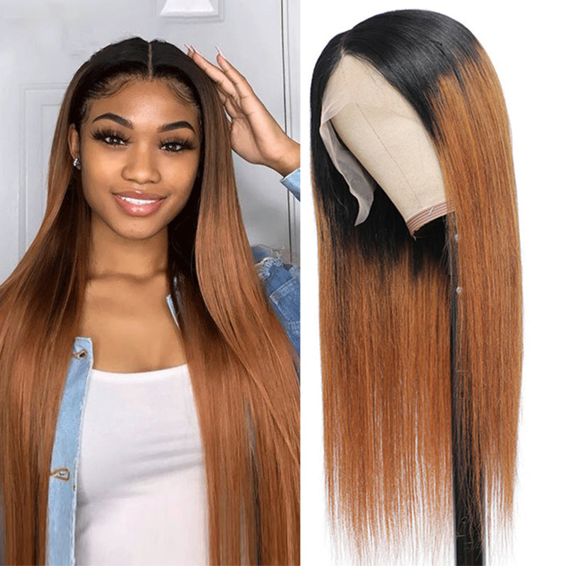 13x6 straight 1B-30 Lace Frontal Wig 100% Human Hair Virgin Hair