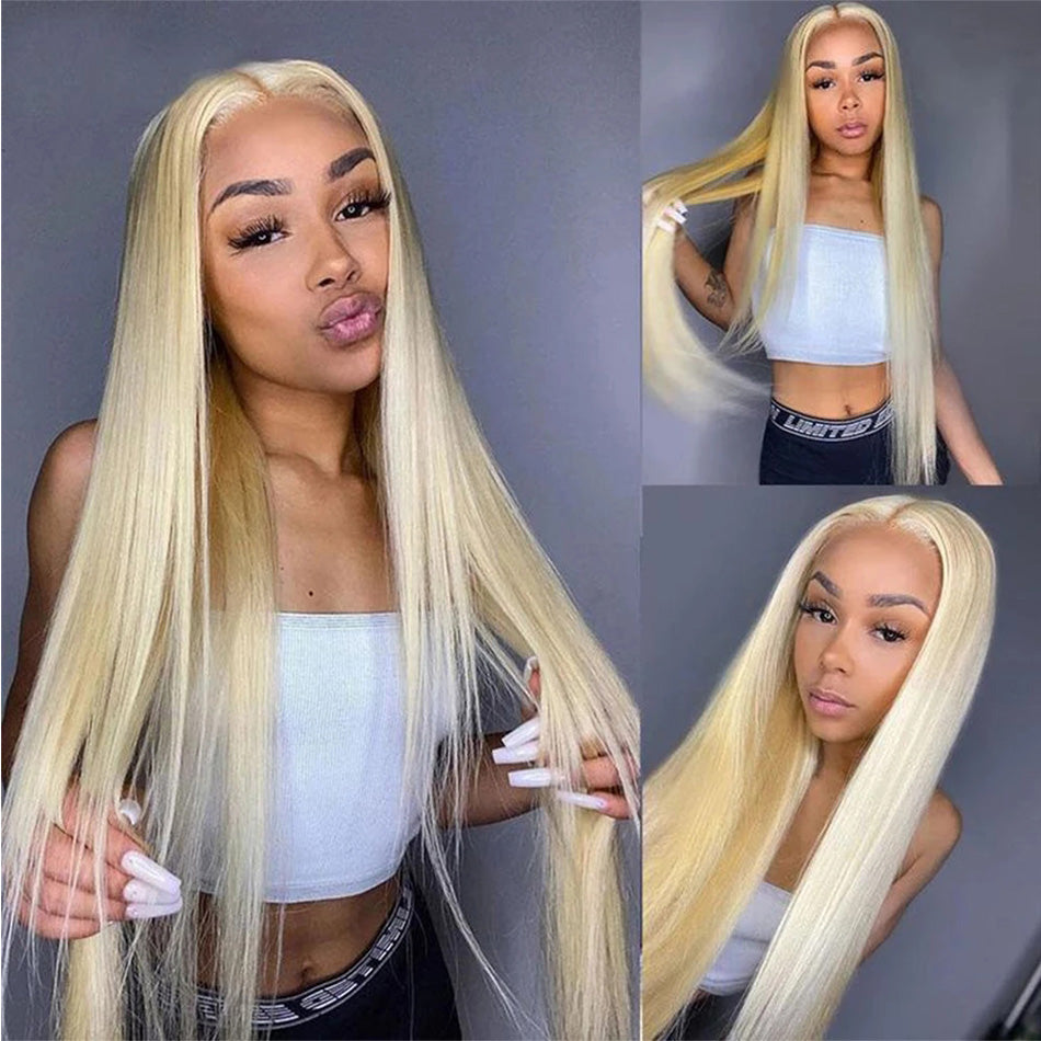 613 13*6 Blonde Straight TransparentLace Frontal Wig