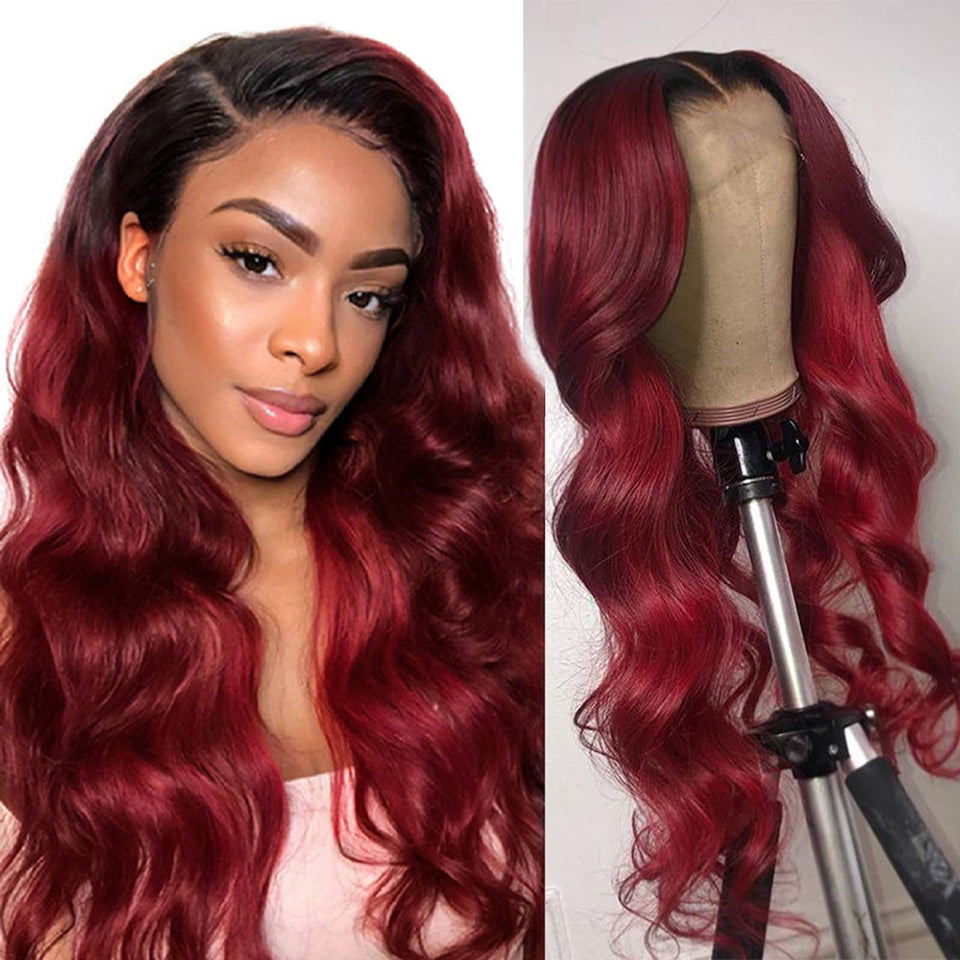 13x6 body wave 1B-99J Lace Frontal Wig 100% Human Hair Virgin Hair