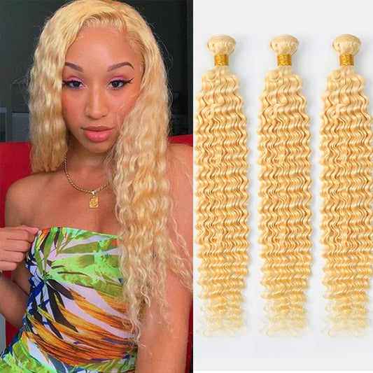 3 Bundles 11A water wave Raw Hair Extension Bundle #613