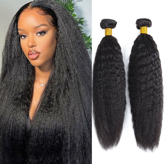 3 Bundles 10A natural kinky straight Raw Hair Extension Bundle