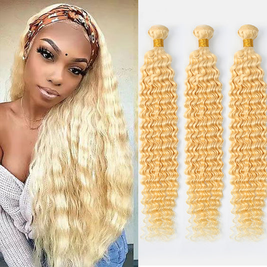 3 Bundles 12A water wave Raw Hair Extension Bundle #613