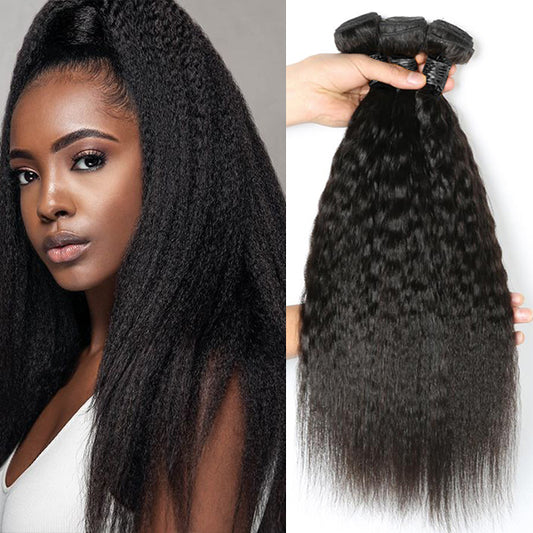 3 Bundles 11A natural kinky straight Raw Hair Extension Bundle