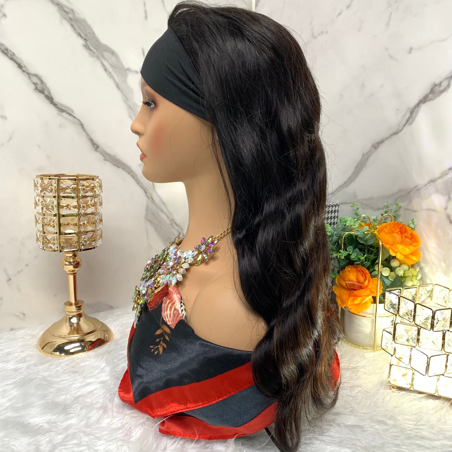 nature body wave Virgin Headband Wigs