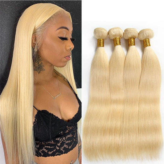 3 Bundles 10A straight Raw Hair Extension Bundle #613