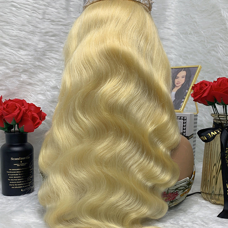 613 Wigs 13*4 Transparent Lace Color Wig Virgin Kinky Jerry Curly Straight Blonde Wig