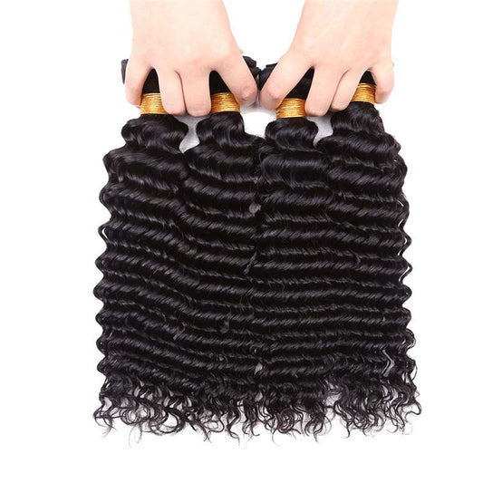 4 Bundles 9A natural deep wave Raw Hair Extension Bundle