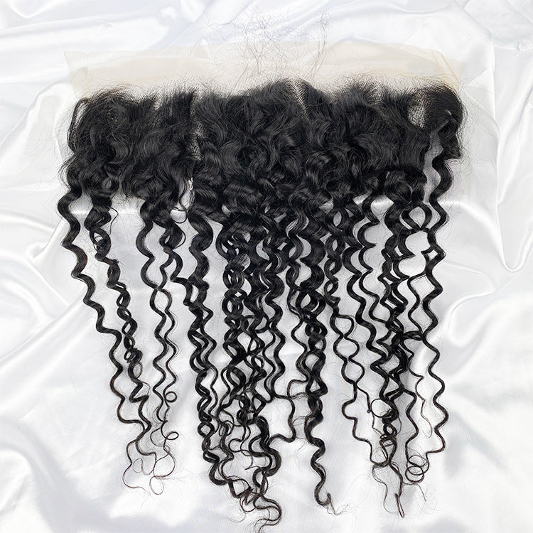 4 Bundles #natural deep wave Hair With 13x4 Lace Closure Hair