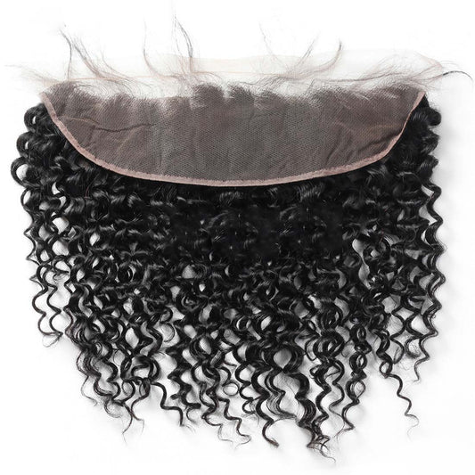 3 Bundles #natural kinky cruly Hair With 13x4 Lace Closure Hair