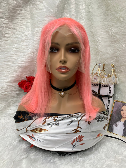 13x4 pink Lace Frontal Bob wig