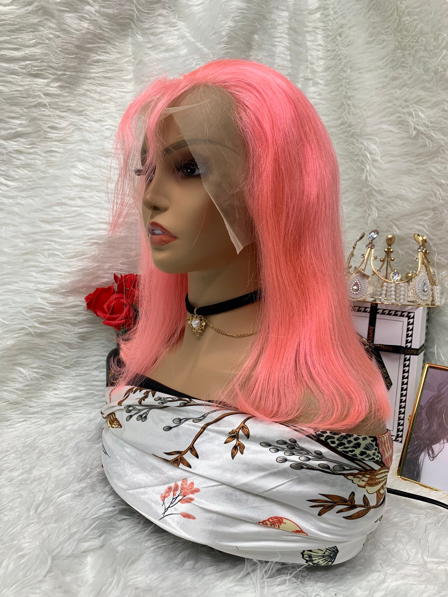 13x4 pink Lace Frontal Bob wig