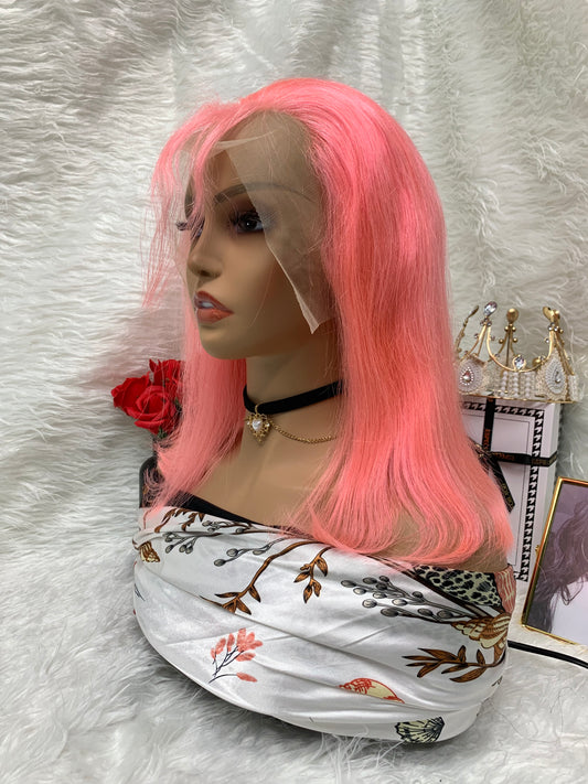 13x4 pink Lace Frontal Bob wig