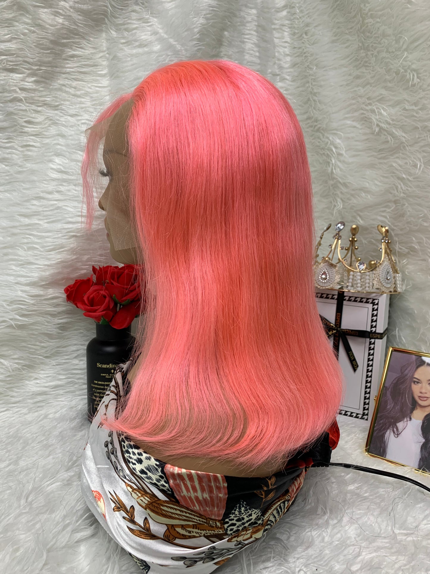 13x4 pink Lace Frontal Bob wig