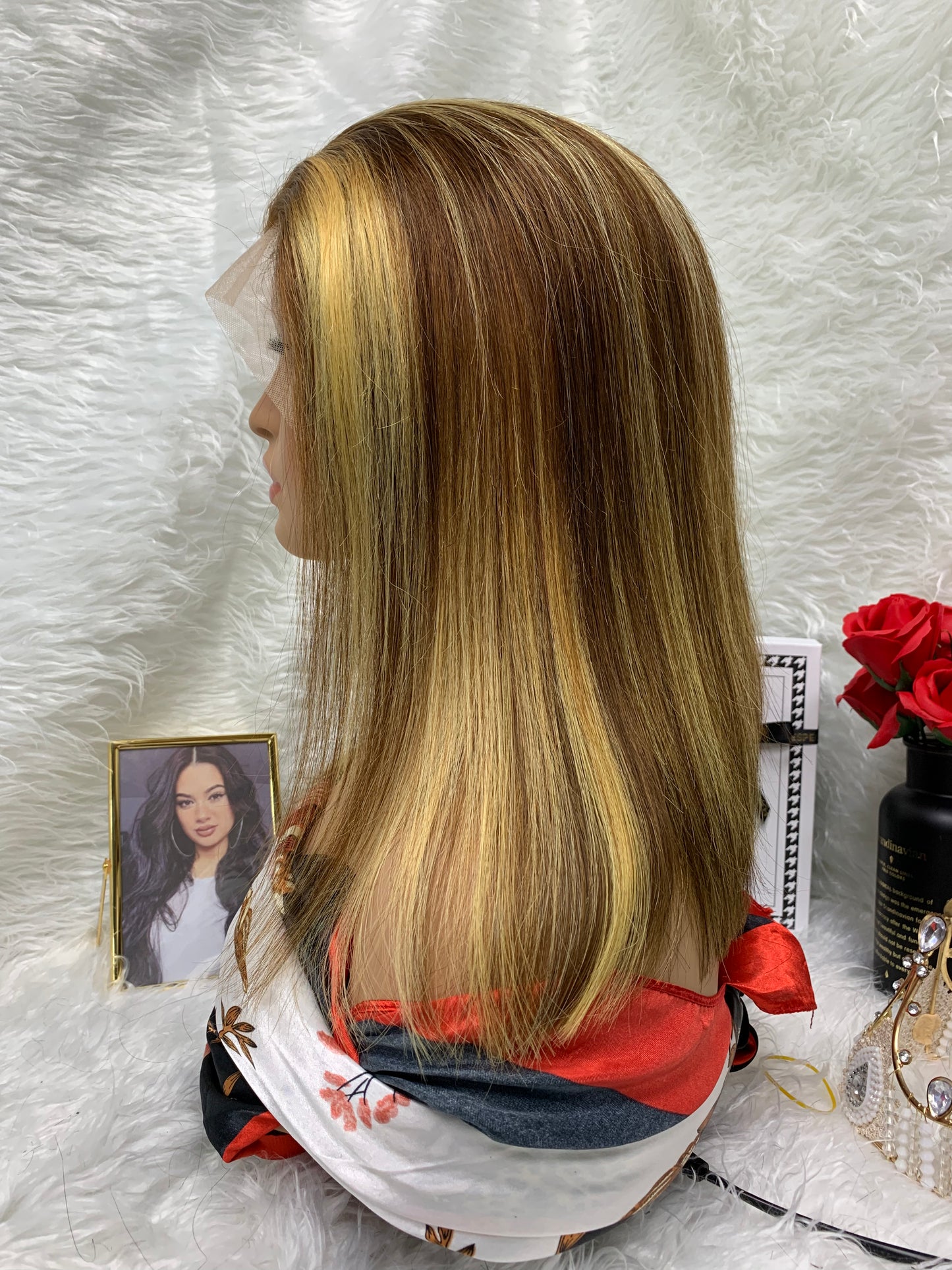 13x4 p4-27 straight Lace Frontal Bob Wig