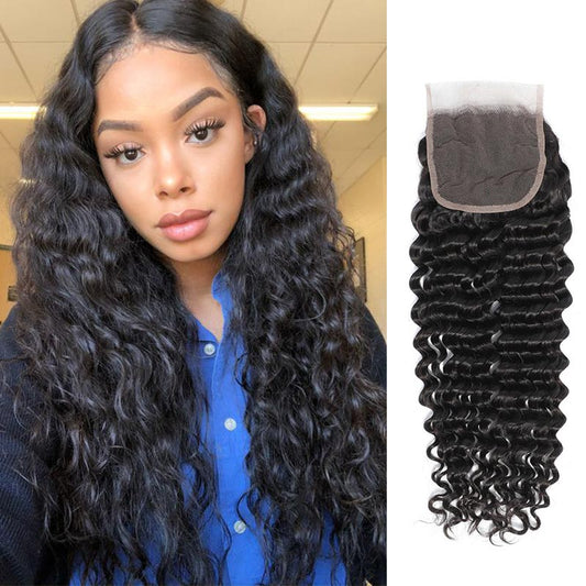 4*4 natrue loose deep Transparent Lace Closure