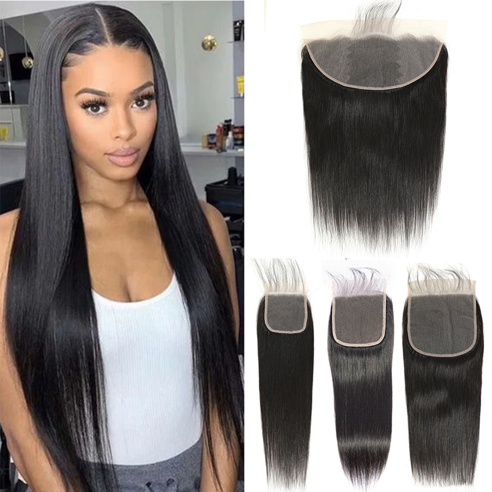 100% Virgin 13*4 Straight Lace Humana Front Body Wave Malaysian Lace Frontal Invisible Transparent